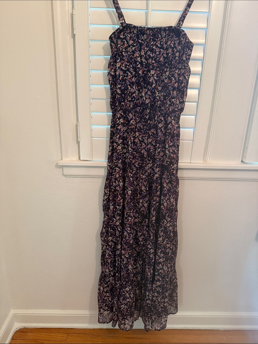 Evereve Purple Floral Tiered Maxi Dress Size Small Brand New without tags